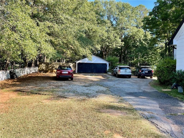 exterior space with a garage