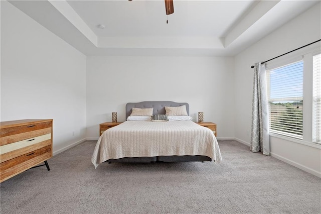 1998 Lakeview Bend Way, Buford, GA 30519 - bedroom with a tray ceiling, carpet flooring, and ceiling fan