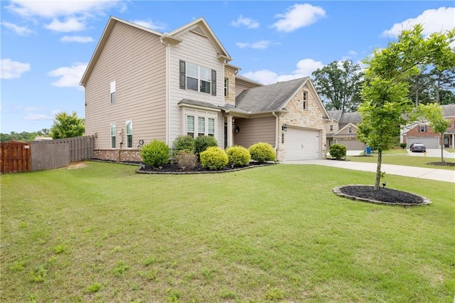 1998 Lakeview Bend Way, Buford, GA 30519 - view of front facade with stone siding, concrete driveway, and a garage