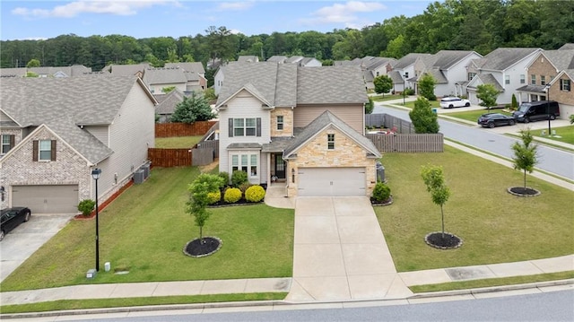 1998 Lakeview Bend Way, Buford, GA 30519 - traditional-style house with concrete driveway, stone siding, and a garage