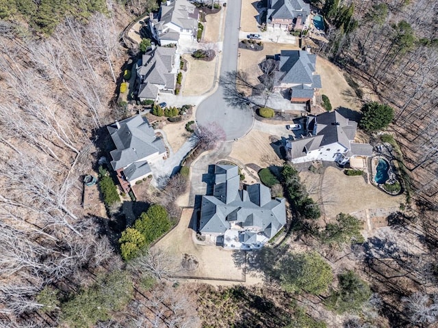 aerial view with a residential view