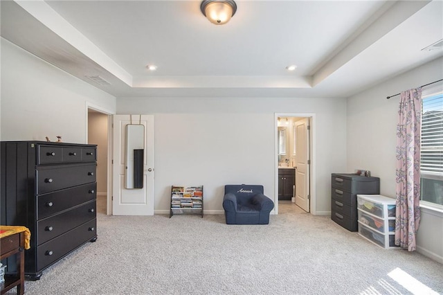 2517 Hedgeway Cir, Kennesaw, GA 30144 - living area with a raised ceiling, carpet floors, and baseboards