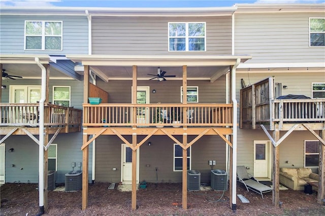 2517 Hedgeway Cir, Kennesaw, GA 30144 - rear view of house featuring a ceiling fan and central air condition unit