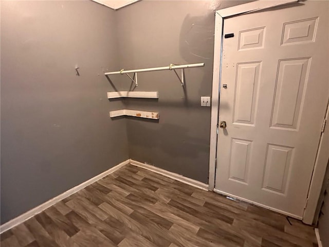6 Hazel St, Porterdale, GA 30014 - washroom with baseboards and dark wood-style floors
