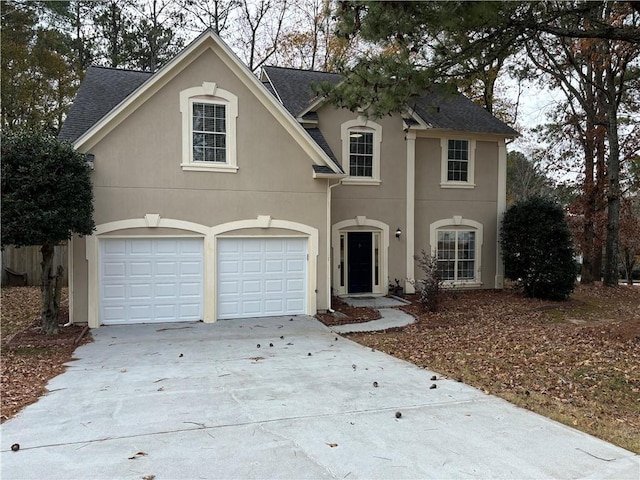 front facade with a garage