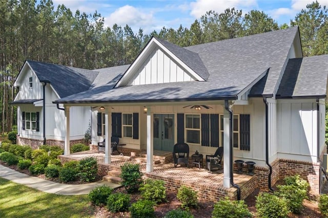 726 Swilling Rd, Eastanollee, GA 30538 - rear view of house with board and batten siding and roof with shingles