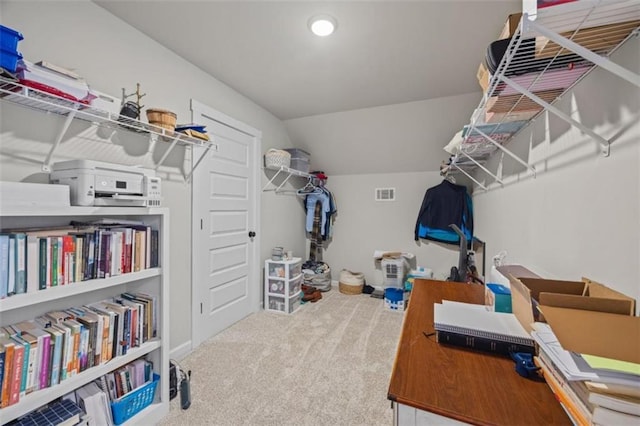 726 Swilling Rd, Eastanollee, GA 30538 - walk in closet featuring carpet flooring and lofted ceiling