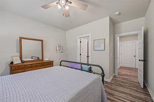 726 Swilling Rd, Eastanollee, GA 30538 - bedroom with wood finished floors, baseboards, and ceiling fan