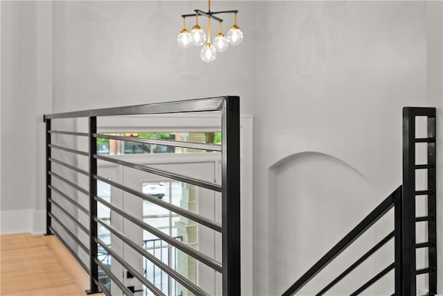 3932 Boston Common St, Suwanee, GA 30024 - staircase with a chandelier