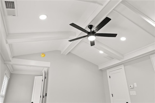3932 Boston Common St, Suwanee, GA 30024 - detailed view of beam ceiling, ceiling fan, and recessed lighting
