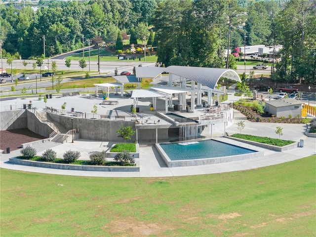 3932 Boston Common St, Suwanee, GA 30024 - drone / aerial view of a pool area