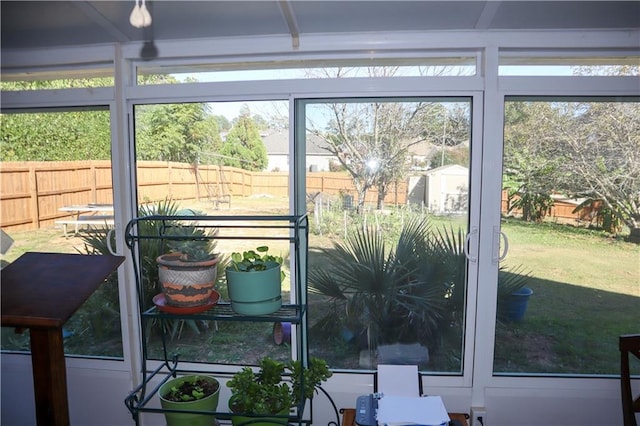 view of sunroom