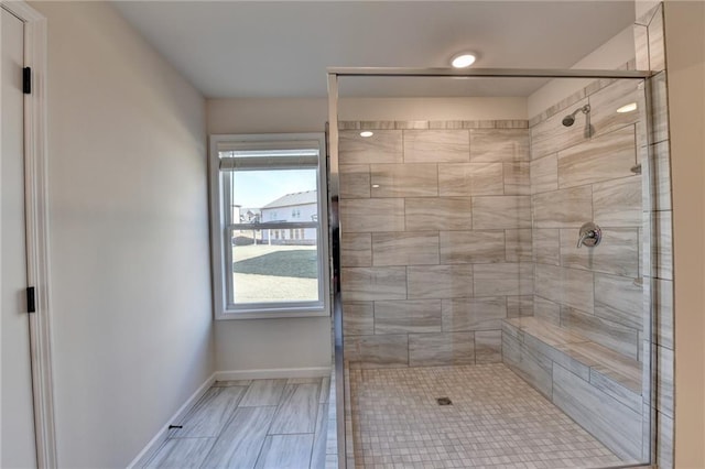 bathroom featuring an enclosed shower