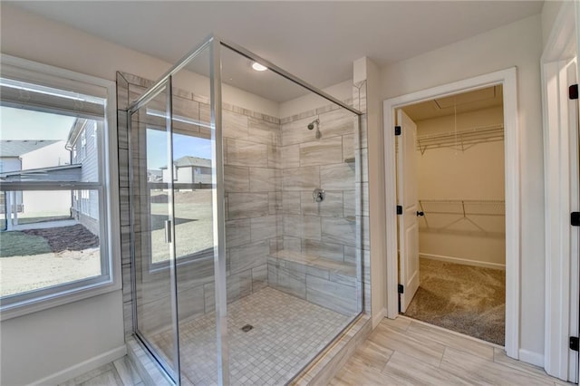 bathroom with walk in shower