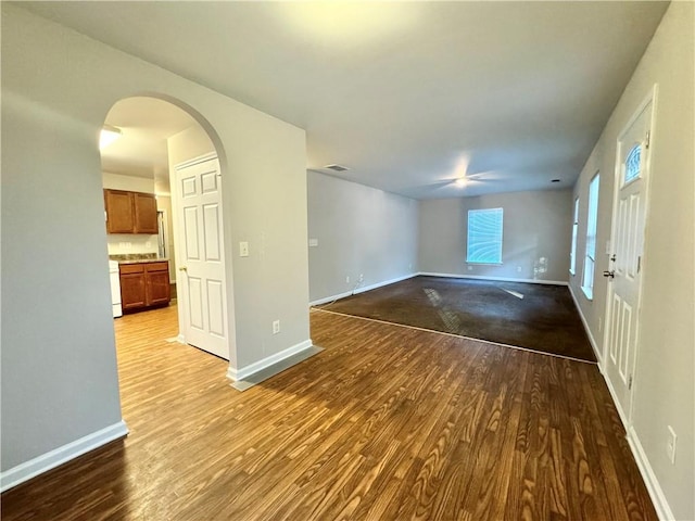 spare room with light hardwood / wood-style flooring