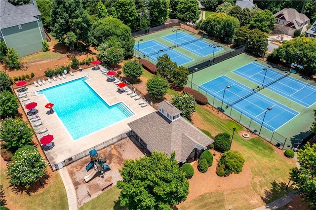 4108 Wyndam Hill Dr, Suwanee, GA 30024 - drone / aerial view of a pool area