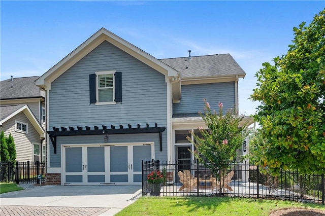 view of front of home featuring a garage