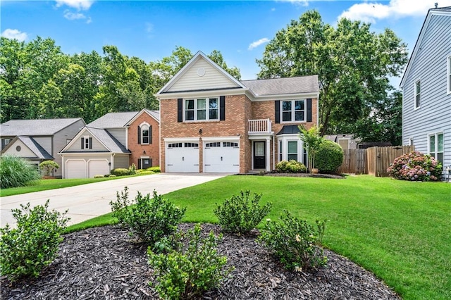 615 Rosedown Way, Alpharetta, GA 30022 - traditional home with concrete driveway, an attached garage, and brick siding
