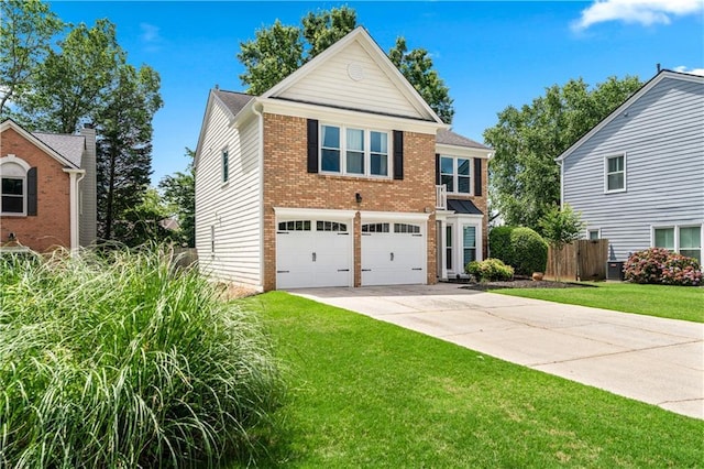 615 Rosedown Way, Alpharetta, GA 30022 - traditional-style home with brick siding, driveway, and a garage