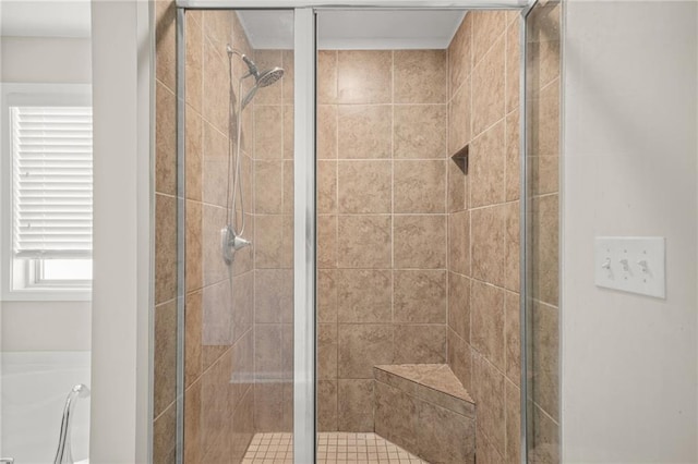 full bathroom with a stall shower