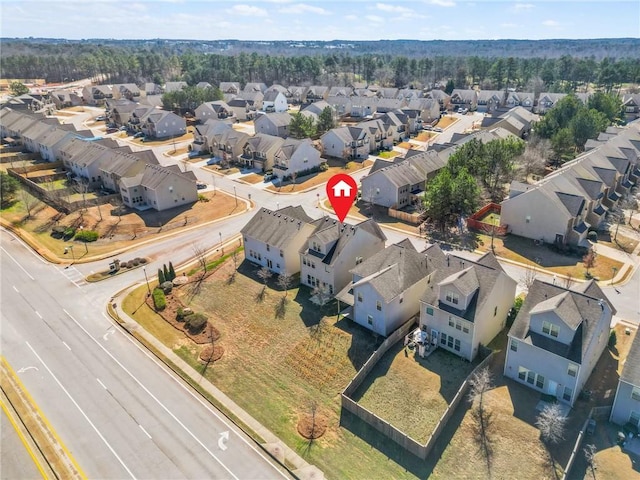 aerial view featuring a residential view