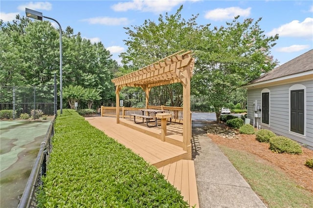 121 Bradshaw Park Dr, Woodstock, GA 30188 - surrounding community with a pergola and a deck