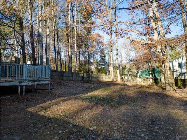 view of yard with a deck