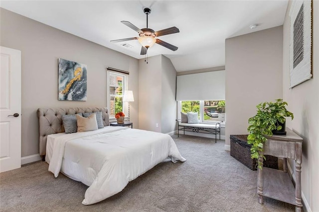 504 S Westminster Way NE, Atlanta, GA 30307 - carpeted bedroom featuring baseboards, ceiling fan, and lofted ceiling