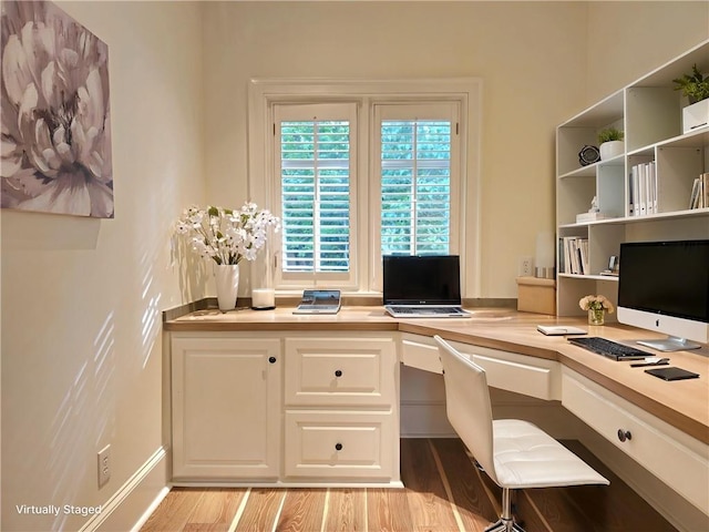 1632 Brookhaven Close NE, Brookhaven, GA 30319 - office with built in desk and wood finished floors
