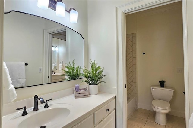 1632 Brookhaven Close NE, Brookhaven, GA 30319 - bathroom featuring vanity, tile patterned flooring, toilet, and  shower combination