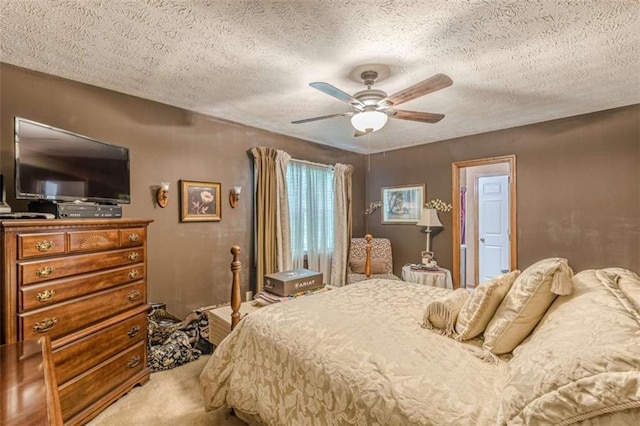 4411 Westerling Ct, Powder Springs, GA 30127 - bedroom featuring carpet flooring, a textured ceiling, and a ceiling fan