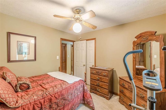 4411 Westerling Ct, Powder Springs, GA 30127 - bedroom featuring light colored carpet, a ceiling fan, and a textured ceiling