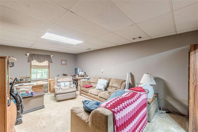 4411 Westerling Ct, Powder Springs, GA 30127 - carpeted living room featuring a drop ceiling