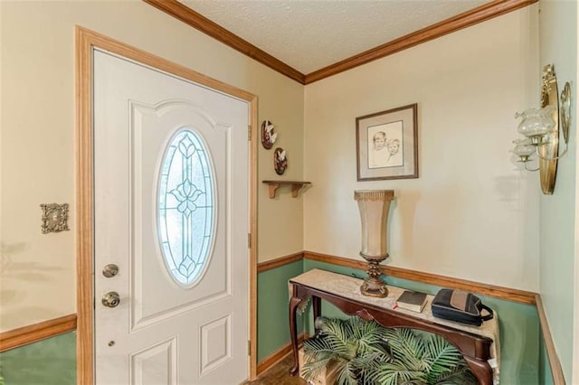 4411 Westerling Ct, Powder Springs, GA 30127 - entryway featuring a textured ceiling and ornamental molding