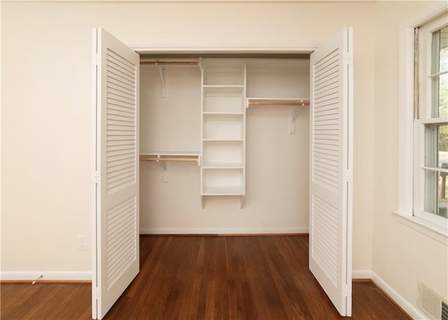 closet featuring visible vents
