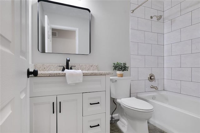 232 Barrett Springs Way, Canton, GA 30115 - bathroom with toilet, vanity, and tub / shower combination