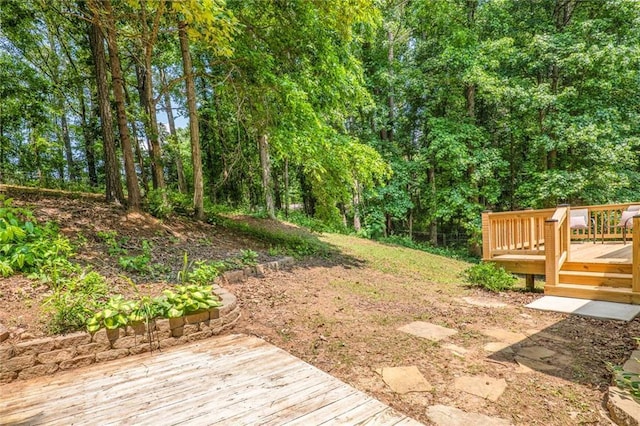 232 Barrett Springs Way, Canton, GA 30115 - view of yard with a wooden deck