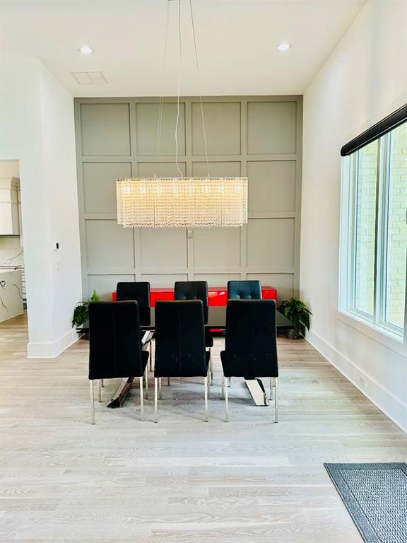2964 Old Peachtree Rd, Dacula, GA 30019 - dining area featuring baseboards, recessed lighting, light wood finished floors, and visible vents