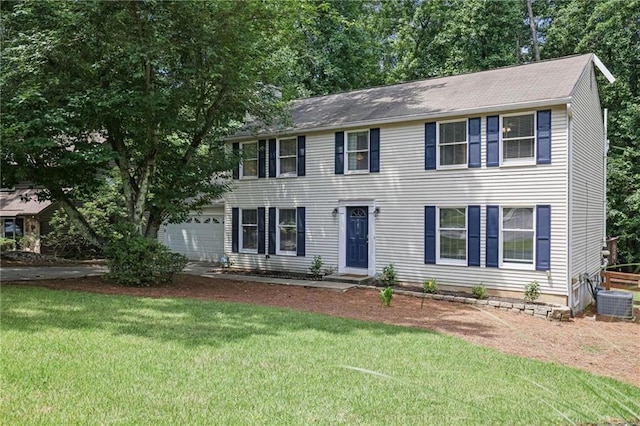 9470 Hillside Dr, Roswell, GA 30076 - colonial inspired home featuring a garage and a front lawn