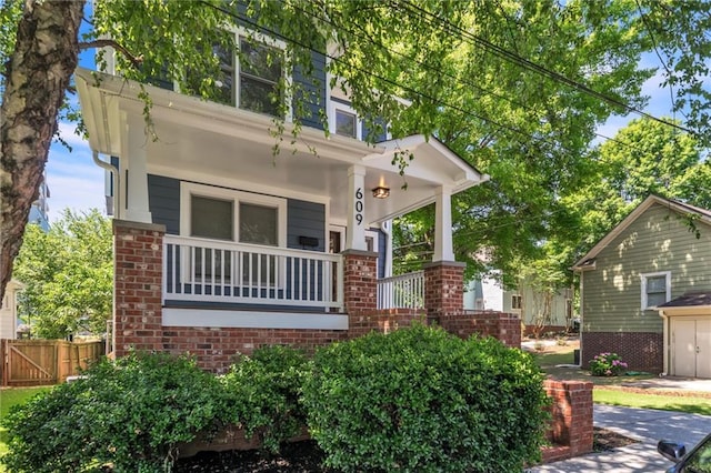 view of front of property with covered porch