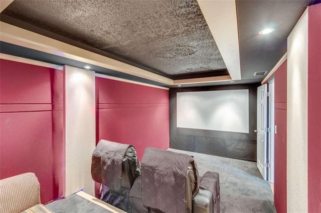 1227 Casper Ln, Winder, GA 30680 - carpeted cinema room with recessed lighting and a tray ceiling