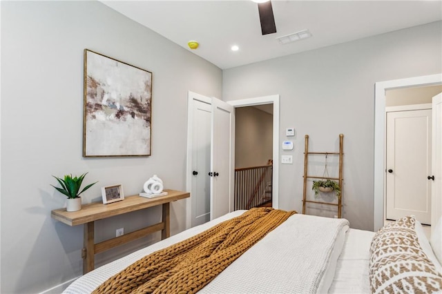 bedroom with ceiling fan