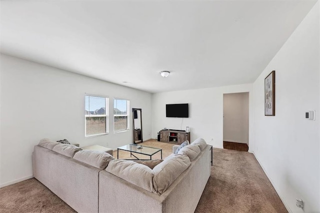 living room with carpet