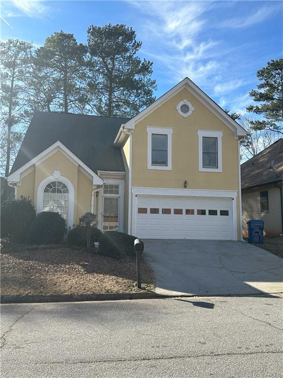 view of property featuring a garage