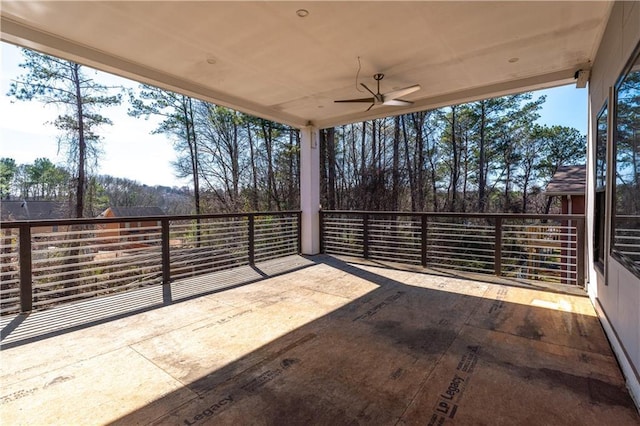 view of patio / terrace with ceiling fan