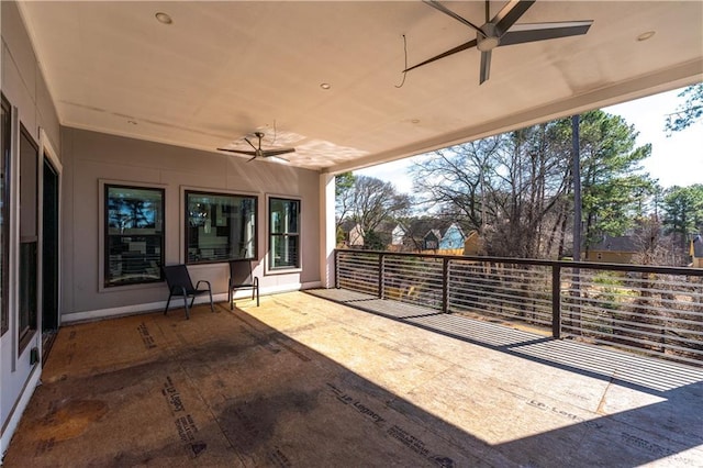 view of patio / terrace with a ceiling fan