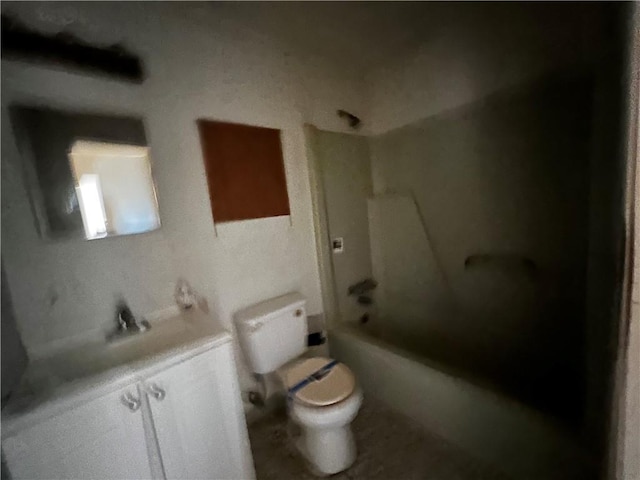 full bathroom with vanity, shower / washtub combination, and toilet