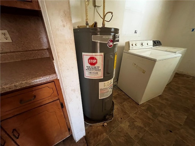 utilities with washer / clothes dryer and electric water heater