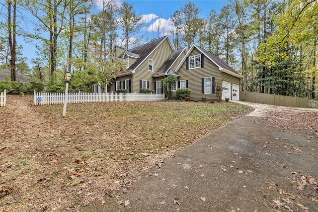 view of front property with a garage