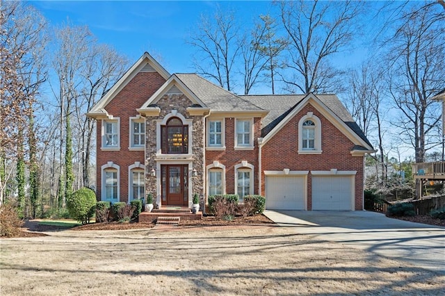 view of front of house with a garage